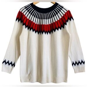 TALBOTS Wool Blend Supersoft Preppy Fairisle Pullover Sweater Size 1XP